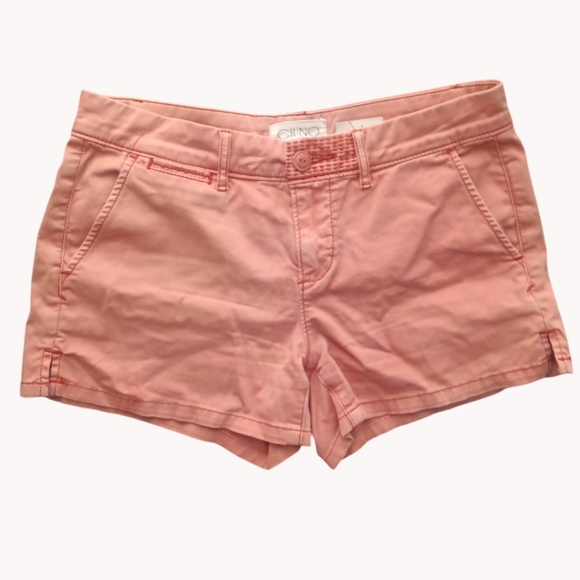 Anthropologie Chino Shortie Shorts in Peach/Creamsicle 26 - Picture 1 of 7